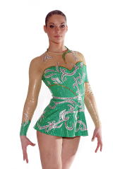 Made to measure rhythmic gymnastic wear for competition in green theme